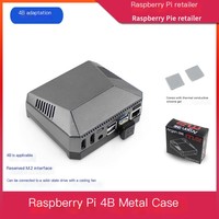 Casing Raspberry Pi 4B M.2 Solid State Drive dengan Kipas Pengontrol Suhu, Konstruksi Aluminium Alloy untuk Pembuangan Panas