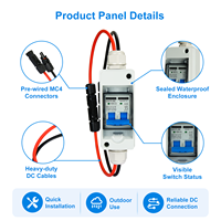 Boîtier de distribution avec disjoncteur pour panneaux solaires photovoltaïques DC500V DC600V DC1000V, extérieur, étanche IP65, pour maisons solaires photovoltaïques et batteries