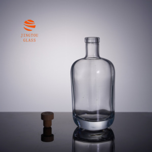Bouteille de vin en verre minimaliste de 500 ml à fond épais et bords arrondis, idéale pour la vodka, le <span class=keywords><strong>gin</strong></span>, le whisky, livrée avec un emballage cadeau - Product Image 4