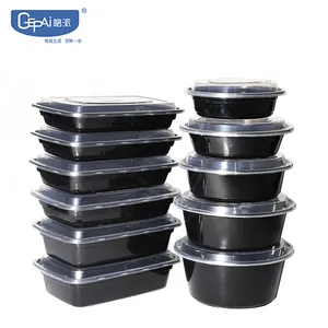 Meal Prep Disposable Noodle Bowl with Lid Transparent Pp Microwave Plastic Factory Black Food Container Plastic Plastic Ware