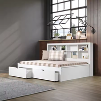 Lit rembourré à cadre en bois MDF moderne minimaliste avec rangement pour ensembles de chambre d'enfants utilisation hôtel et villa vente directe en usine