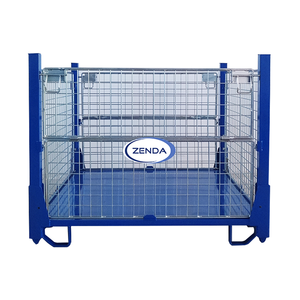 Zenda Stillage Capacidad 1000kg Jaula de metal portátil plegable Malla de alambre Estante de almacenamiento Stillage - Product Image 1