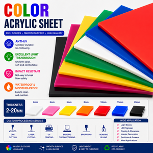 Lámina Acrílica de Color GORLDE 1220x2440mm 1220x1830mm 2000x3000mm, Tablero PMMA de Tamaño Personalizado para Letreros y Exhibidores, Corte OEM ODM - Product Image 1