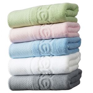 Ensemble de spa, serviette de bain et de visage en jacquard multi-brins avec logo, 100% coton - Product Image 1