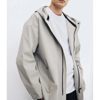 Veste coupe-vent en nylon 100% de haute qualité, décontractée, sportive, pour l'hiver, logo personnalisable, coupe ample, imperméable, fermeture éclair, capuche