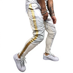 KITSM07 Men's 100% Cotton Tracksuits Colorful Striped <b>Joggers</b> for Outdoor Training Windproof Breathable Plus Size for Autumn - Product Image 1
