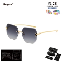 Lunettes de soleil de luxe Boyarn, nouvelle collection, monture en métal, verres PC, protection UV, unisexe