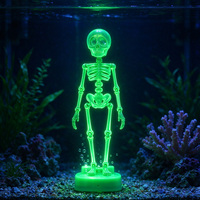 Skelett dansant en PLA, diffuseur d'air pour aquarium avec couleur lumineuse, ornement pour aquarium à usage intérieur