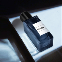 Boîte à tiroirs bleu foncé de luxe personnalisée avec ruban, boîte cadeau, flacon de parfum vide avec boîte