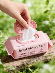 Одноразовые женские салфетки из нетканого материала с травами для интимной гигиены, не требующие смывания, освежающие, стерилизующие, для домашнего использования, в упаковке-пакете - Product Image 2