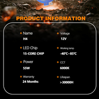 Kit Auto LED Mini Projecteur Mini Bi LED Objectif de Projecteur 110w Faisceau Haut-Bas Double Bi Xenon LED H4 Phare LED Mini Projie Biled H4