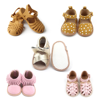 Pabrik Babyhappy Grosir Sepatu Kulit Bayi Perempuan Usia 1 Tahun, Anti Selip, Sol Lembut, Ringan, Tali Gesper, Untuk Luar Ruangan