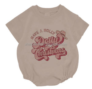 High Quality <strong>Teen</strong> Children's Clothing Boys and Girls OMG Santa Printed Romper Kids White Bubble <strong>Onesie</strong> - Product Image 6