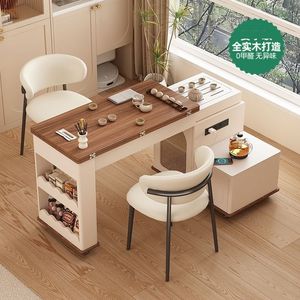 Mesa de centro giratoria multifuncional con cafetera y hervidor, portátil, para uso doméstico, para balcón, mesa de té plegable telescópica - Product Image 3