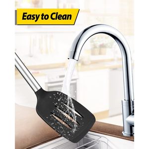 4-Piece Silicone Stainless Steel Cooking Utensils <b>Set</b> Heat Resistant Non-Stick BPA Free Dishwasher Safe - Product Image 5