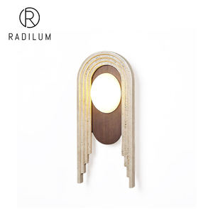 Applique murale en pierre de travertin vintage rustique Wabi-sabi pour chambre d'<span class=keywords><strong>hôtel</strong></span>, vente en gros, production OEM ODM, directement de l'usine, Vima Wall Light - Product Image 1