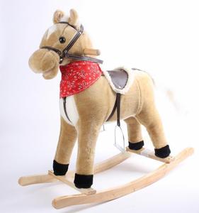 Hermoso Caballo Balancín de Peluche Suave en 6 Colores Surtidos: Crema, Marrón Claro, Marrón, Rosa, Blanco Claro/Marrón, Blanco/Marrón - Product Image 4