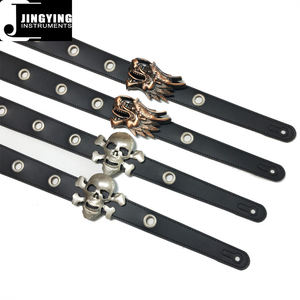 2025 musicale Jingying Custom con teschio/testa di drago in pelle cinghie per chitarra elettrica stile <span class=keywords><strong>Rock</strong></span> strumenti a corda accessori - Product Image 4
