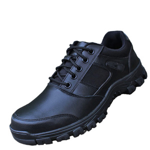 Zapatos de Seguridad de Cuero Negro para Hombre, de Caña Baja, Transpirables, Antideslizantes, para Trabajo, Patrulla, Deporte Casual, Ligeros, para Entrenamiento al Aire Libre - Product Image 1