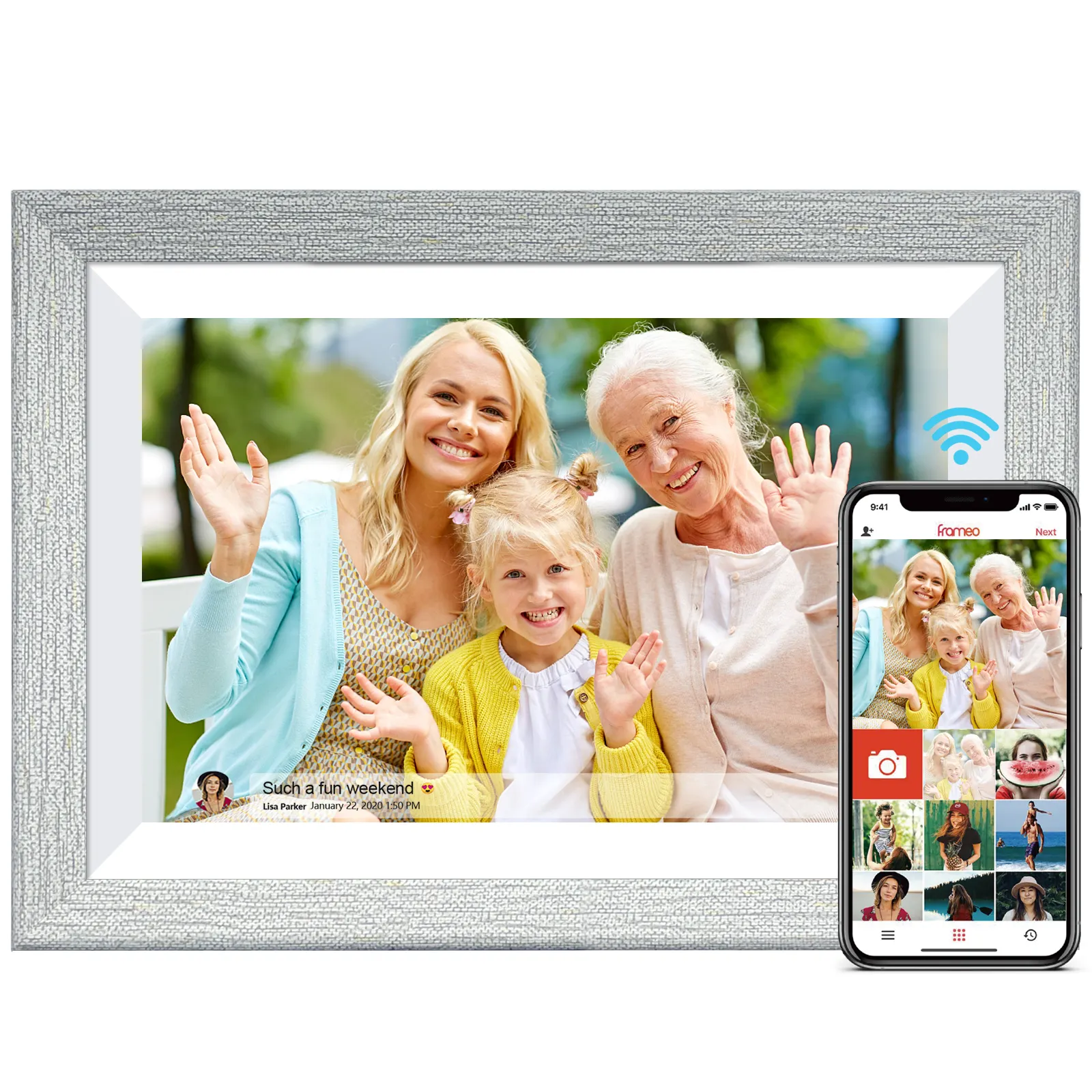 Großes Lager Müttertagsgeschenke 10,1 Zoll mit 1280*800 IPS-Touchscreen 32 GB Speicher Frameo WLAN digitale Bildaufnahmen