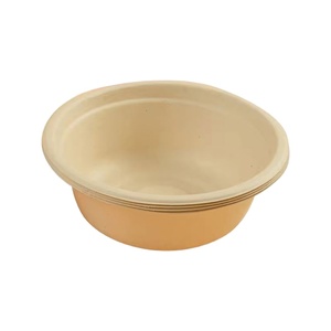 Customized Classic Eco-Friendly Bamboo Pulp Bowl Lightweight Salad Fruit Smoothie Bowls Handmade Home Decor Parties - Product Image 1