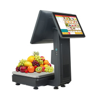 Supermarket terbaik 15Kg semua dalam satu 15.6 inci layar sentuh Ai Android Pc Pos mesin kas skala dengan 58Mm Printer termal