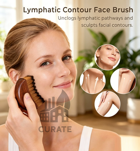 Kundenspezifischer Logo-Halbmond-Lymph-Konturenpinsel, Gesichtsmassagebürste, tragbarer Beauty-Foundation-Pinsel - Product Image 5