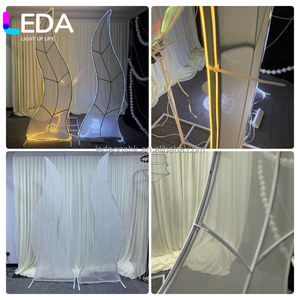 Fondo de escenario para bodas y eventos al aire libre LEDA, arco con forma de algas acuáticas, fondo de hierro forjado para decoración de bodas - Product Image 2
