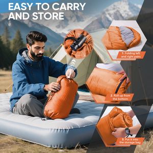 Saco de Dormir Plegable para Exteriores, Saco de Dormir para Acampar, Colchón para Dormir, Manta Cálida para Senderismo con Bolsa de Almacenamiento - Product Image 2
