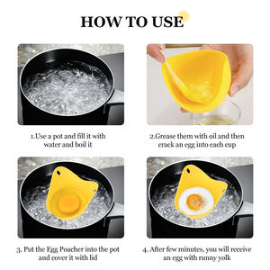 <span class=keywords><strong>Mini</strong></span> moldes de silicona antiadherentes de grado alimenticio para huevos, soportes novedosos para huevos cocidos para el desayuno - Product Image 4