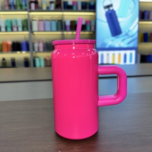 <strong>New</strong> Arrival Double Walled Christmas 16oz Stainless Steel Sublimation <strong>Beer</strong> Soda <strong>Can</strong> with Lid and <strong>Handle</strong> - Product Image 4