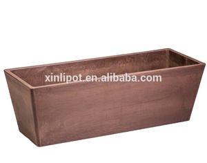 Grands planteurs rectangulaires durables légers de pots de fleur de jardin de boîte de planteur de résine - Product Image 5