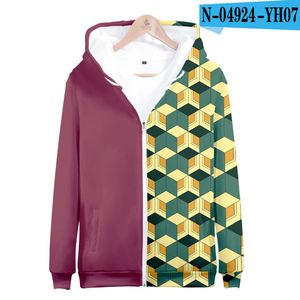 Sudadera con Capucha de Anime Demon Slayer Kimetsu No Yaiba, Disfraz de Cosplay para Hombre, Ropa Tejida con Cierre y Patrón Sólido para Otoño - Product Image 4