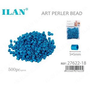 Perline Ilan Art Perler 5x5mm Blu Cielo, circa 500 pz, per artigianato - Product Image 1