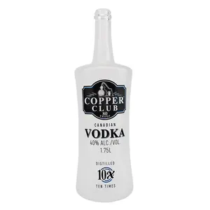 Impresión personalizada diseño caliente botellas de vidrio esmerilado para vodka vacío 700ml 750ml botellas de vidrio de vodka para la venta