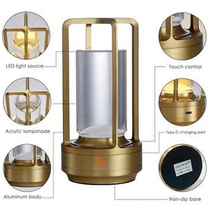 Nordic Style Restaurant Tragbare wiederauf ladbare Outdoor Camping Atmosphäre Schnur lose LED Dimmbare Touch Tisch lampe Nachtlicht - Product Image 4