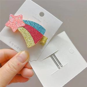 Pinza para el Cabello de Niñas, Diseño de Dibujos Animados, Arcoíris, Princesa, Brillantina, Meteorito, Tela, para Fiestas - Product Image 4