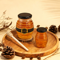 Großhandel Leere Honiggläser Elegantes Geschenkverpackungs-Set Luxuriöses Bienenstock-Design Kosmetik-Lebensmittelqualität Glasflasche