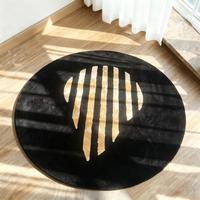 Tapis rond tufté personnalisé avec logo, tapis décoratif d'intérieur en peluche tufté à la main, tapis de sol circulaire pour la maison et les magasins