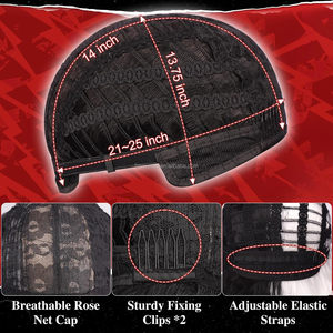 Kısa Dalgalı Siyah ve Beyaz Şeffaf Dantel Ayarlanabilir Kapaklı <span class=keywords><strong>Cosplay</strong></span> Peruk Kaküllü Kadınlar İçin Yüksek Sıcaklık Fiber Doğal Parti İçin - Product Image 4