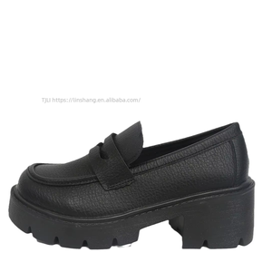Chaussures à talon moyen à semelle épaisse, style britannique, nouvelle collection printemps, plateformes, grandes tailles, 43 - Product Image 5