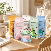 Mini lingettes humides pour bébé, paquet de 8, motif animalier de dessin animé, pour nourrissons et tout-petits, nettoyage des mains et de la bouche, portables, à tirer, toutes saisons