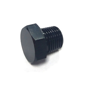 Tapón de Aluminio CNC de Precisión 1/8 NPT |   Acabado Anodizado Negro |   Aleación de Alta Resistencia AL6061-T6 |   Sellador de Conexiones de Tuberías Industriales - Product Image 3