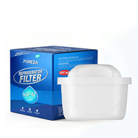 Filtre à eau pour pichet PUREZA Z059 certifié NSF42, en plastique, à charbon actif manuel, élimination des bactéries, débit de 300 ml/min, 6 pièces