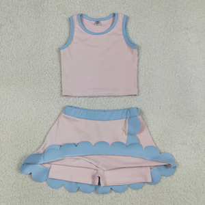 Vêtements pour enfants en gros, tenues d'été, vêtements de sport pour enfants, jupes sans manches pour filles, ensemble de vêtements pour filles - Product Image 4