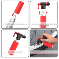 BAIMEI Mini High Pressure CO2 Inflator 120PSI Portable Bicycle Tire Pump for Road and Mountain Bikes-No CO2 Cartridges Included