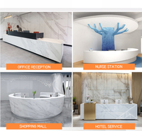 Nouvelle conception de comptoir de réception moderne en forme d'œuf de beauté blanc brillant pour salon de manucure, salon de coiffure, caissier, mobilier d'espace de réception