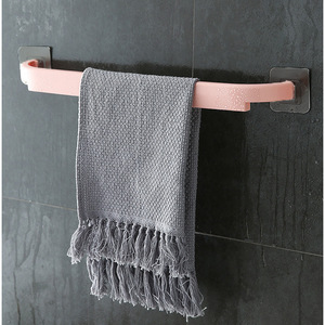 Plastic shoe rack, no <b>drilling</b> required, extended double-bar wall-mounted slipper rack, household colorful self-adhesive towel - Product Image 1