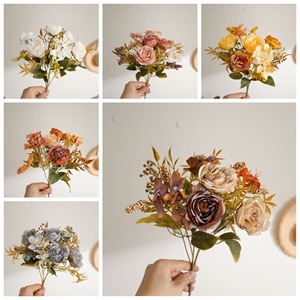 Bouquet de pivoines artificielles CallaFloral en polyester, décoration intérieure, fleurs de mariage faites à la main, style INS, e-commerce transfrontalier - Product Image 3