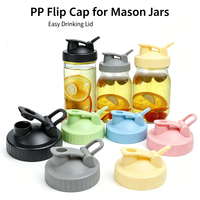 Couvercle à clapet anti-fuite en PP de qualité alimentaire pour bocal Mason, idéal pour café infusé à froid, thé, jus